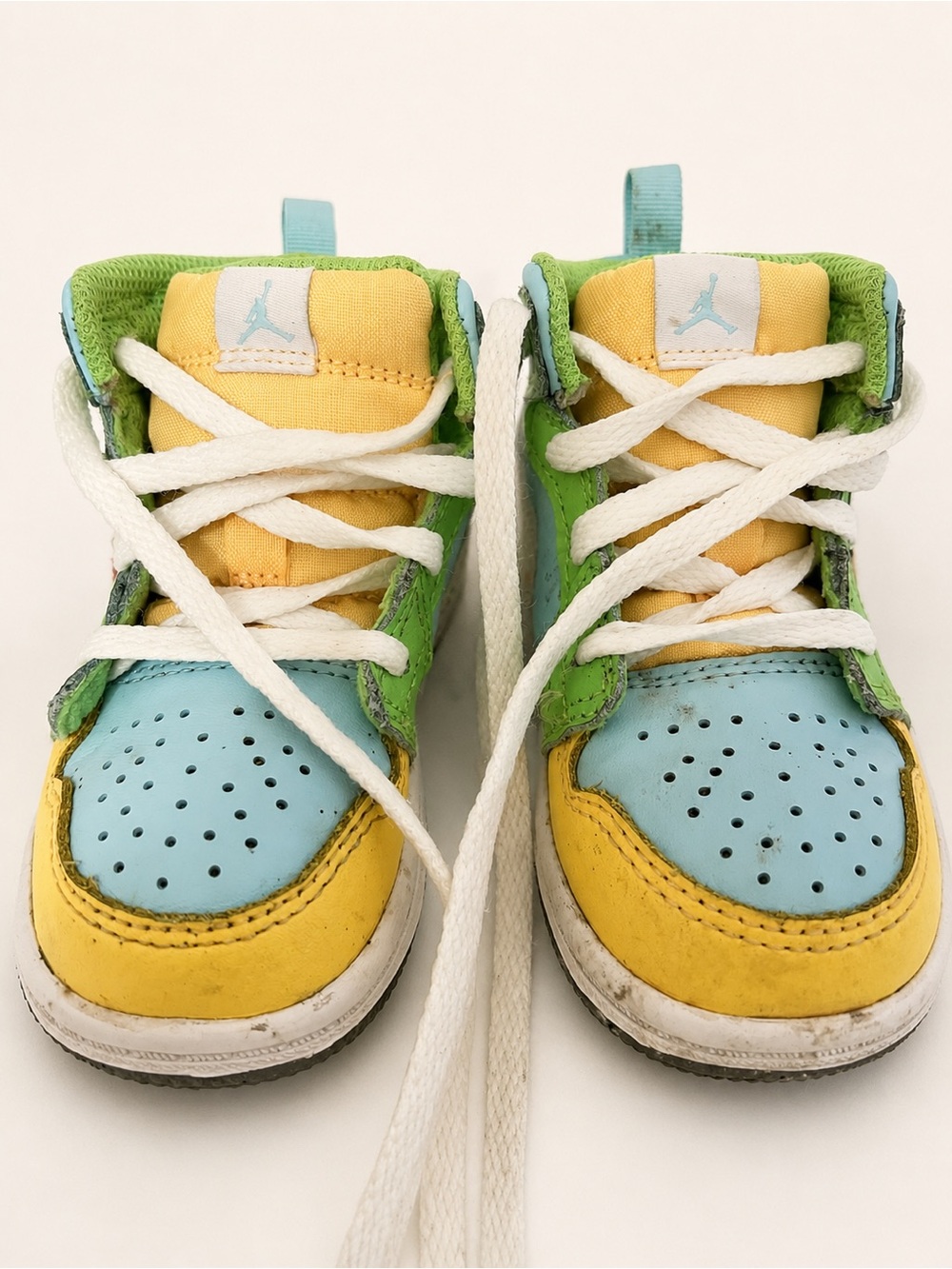 Jordan Kids' Green Blue Yellow Retro Sneaker
